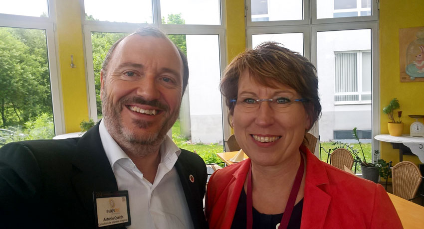 António Queirós com Anja - Diretora do BNI Klingenstadt, Soligen, Alemanha